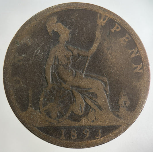 1893 Victoria One Penny Coin | Collectable Grade