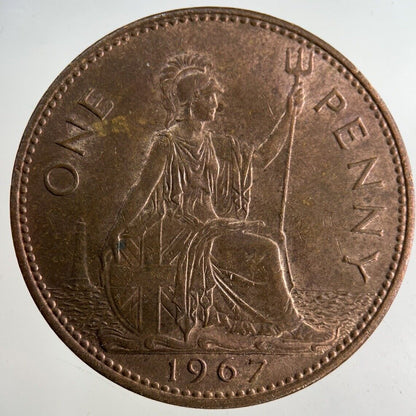 1967 Elizabeth II 2nd One Penny Coin | Very Fine Grade