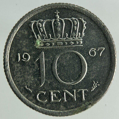 1967 Netherlands 10 Cents Coin | Fine Collectable Grade