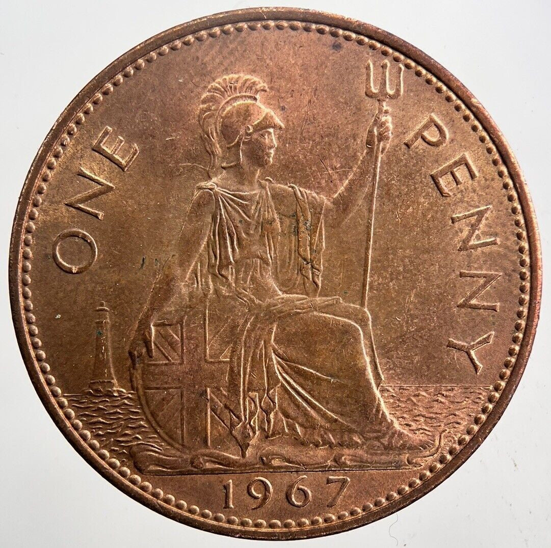 1967 Elizabeth II One Penny Coin | Very Fine Grade | a5959
