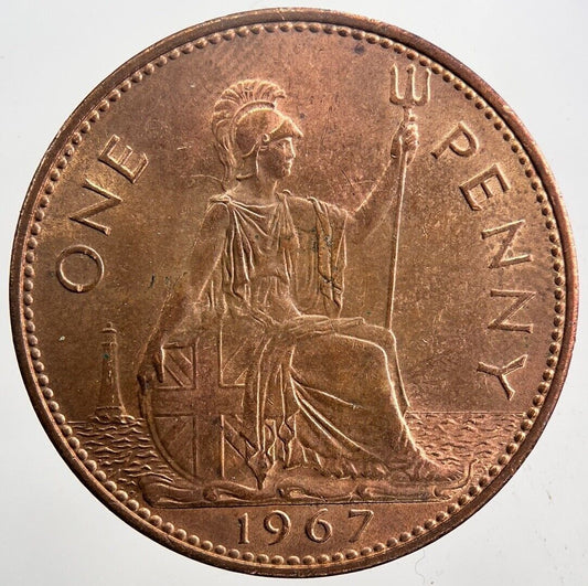 1967 Elizabeth II One Penny Coin | Very Fine Grade | a5959
