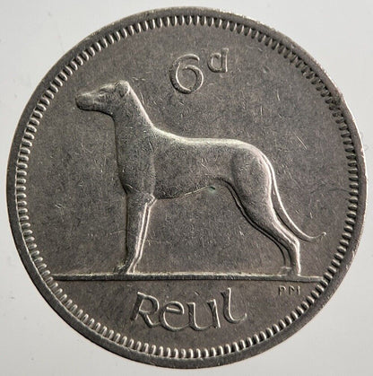 1967 Irish Dog Sixpence Coin | Very High Grade | a7405