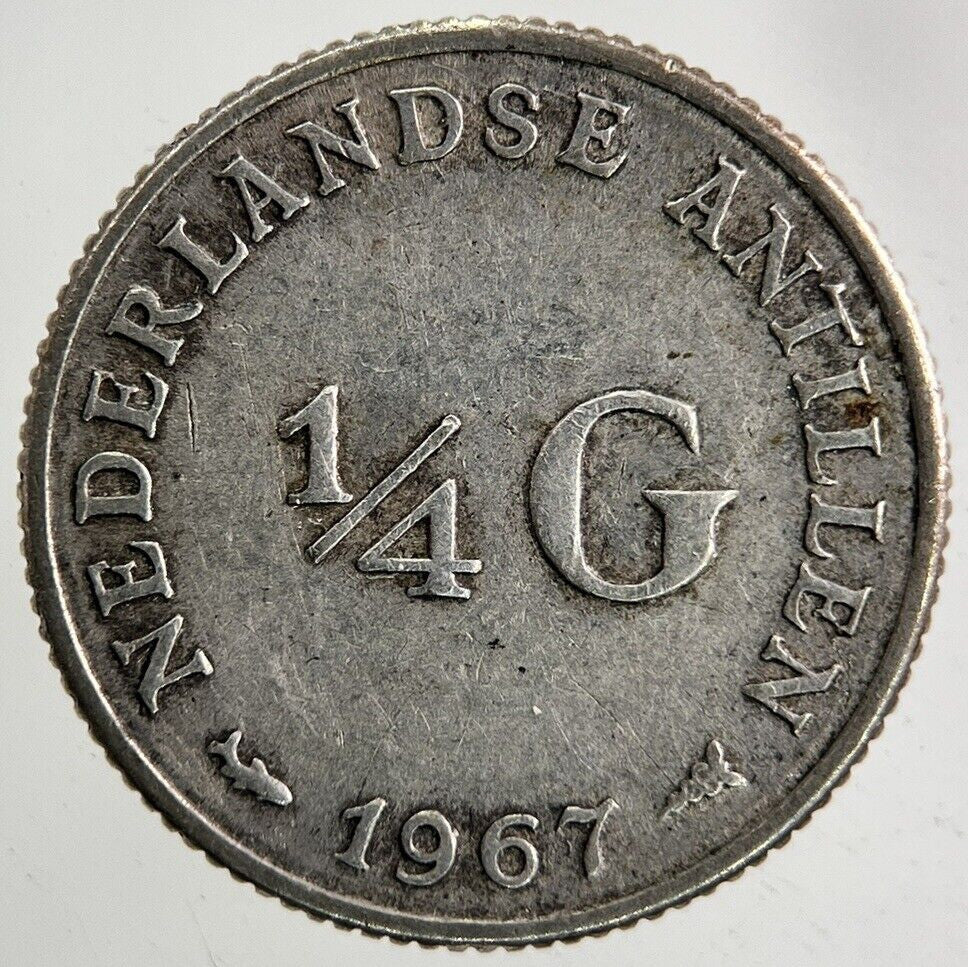 1967 Netherlands 1/4 Quarter Gulden Silver Coin | Fine Collectable Grade