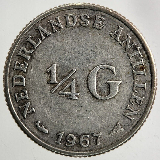 1967 Netherlands 1/4 Quarter Gulden Silver Coin | Fine Collectable Grade