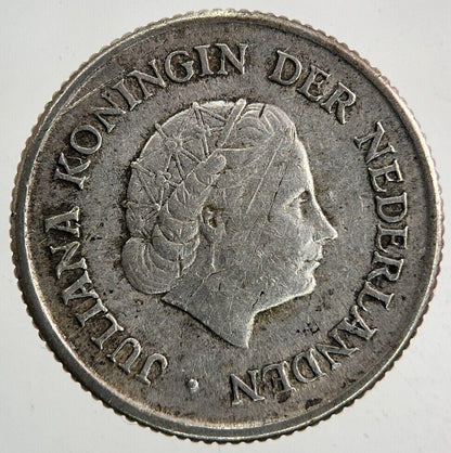 1967 Netherlands 1/4 Quarter Gulden Silver Coin | Fine Collectable Grade