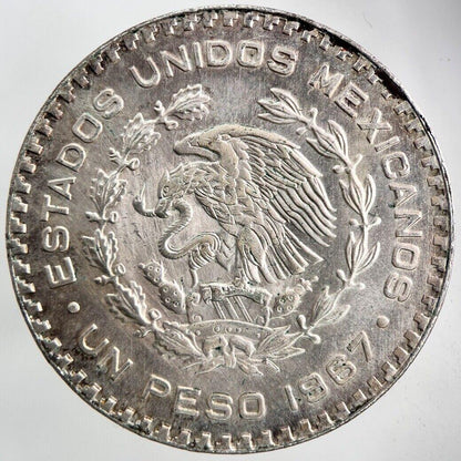 1967 Mexico 1 Un Peso Silver Coin | Very High Grade