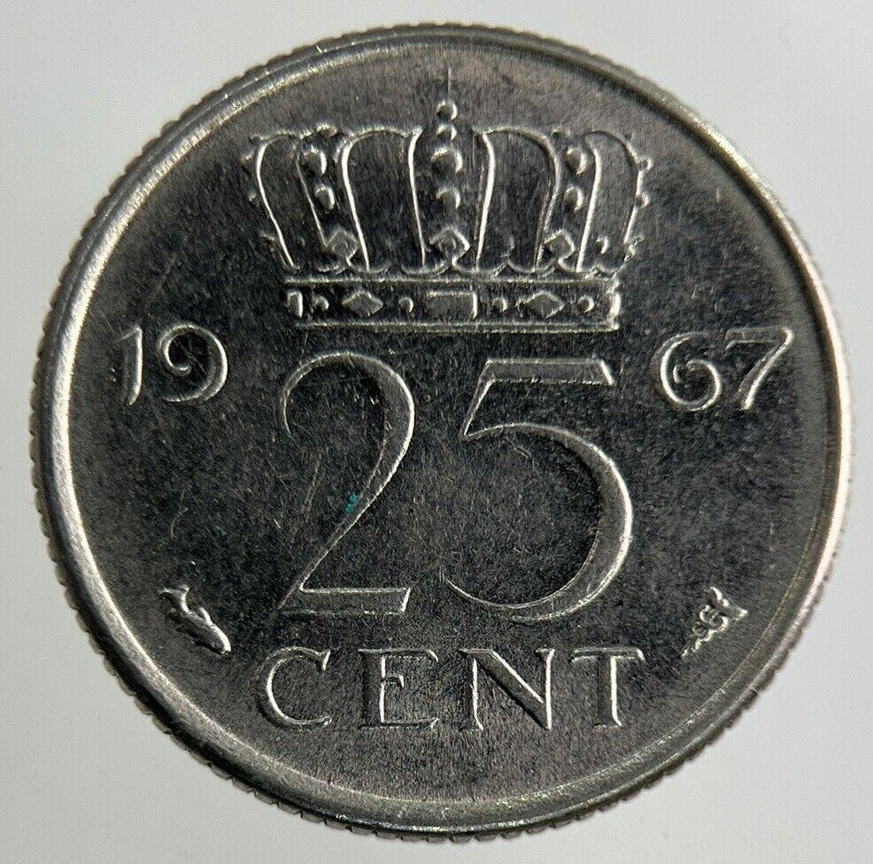 1967 Netherlands 25 Cents Coin | Fine Collectable Grade
