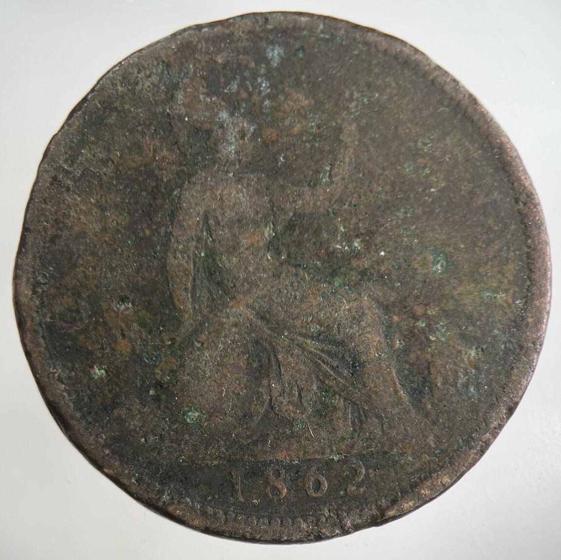 1862 Victoria One Penny Coin | Collectable Grade