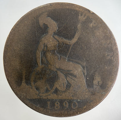 1890 Victoria One Penny Coin | Collectable Grade