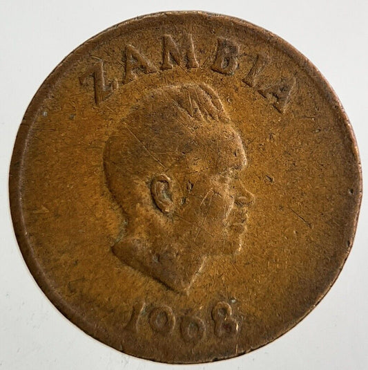 1968 Africa Zambia 1 Ngwee Coin | Collectable Grade