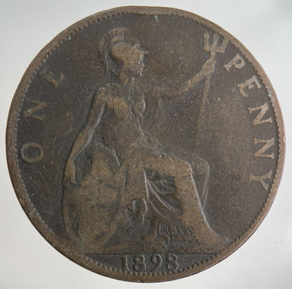 1898 Victoria One Penny Coin | Collectable Grade
