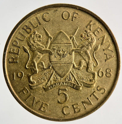 1968 Africa Kenya 5 Cents Coin | Fine Collectable Grade