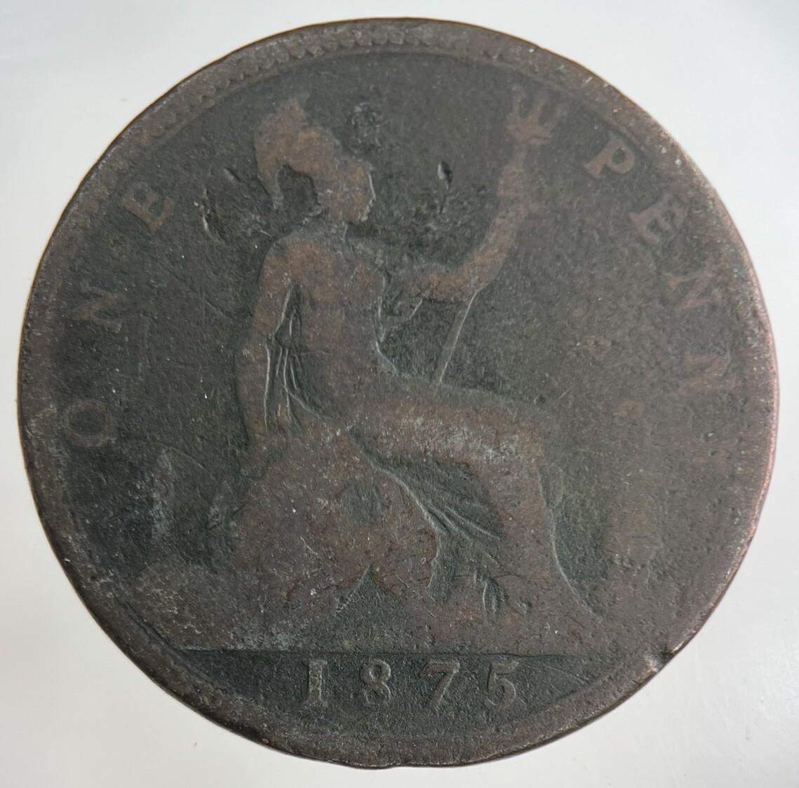 1875 Victoria One Penny Coin | Collectable Grade