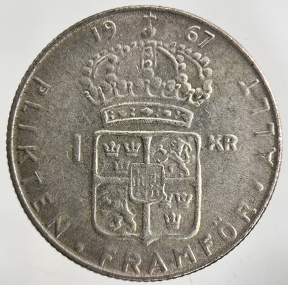 1967 Sweden 1 Krona Silver Coin | Fine Collectable Grade