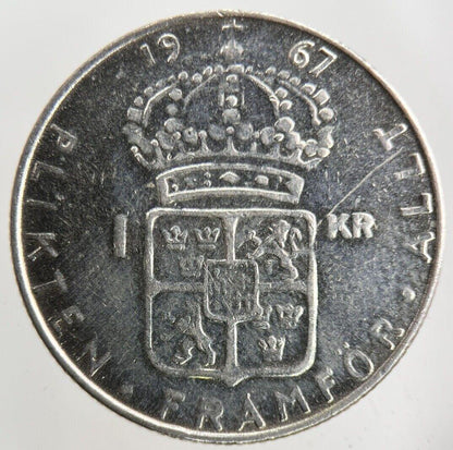 1967 Sweden 1 Krona Silver Coin | Fine Collectable Grade