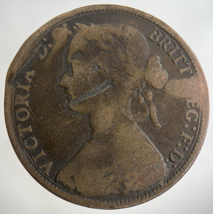1860 Victoria One Penny Coin | Collectable Grade