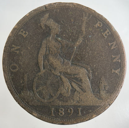1891 Victoria One Penny Coin | Collectable Grade