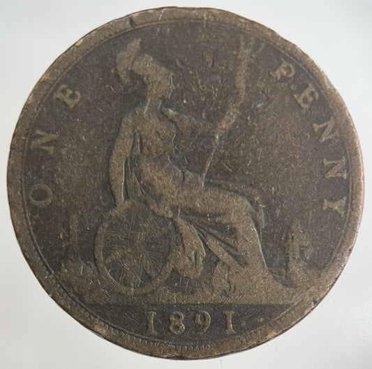 1891 Victoria One Penny Coin | Collectable Grade