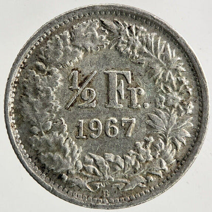 1967 Switzerland Swiss 1/2 Half Franc Silver Coin | Fine Collectable Grade