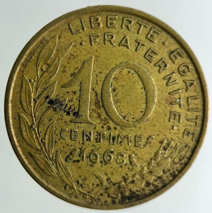 1968 France 10 Centimes Coin | Fine Collectable Grade