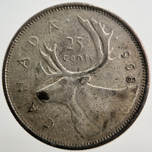 1968 Canada 25 Cents Silver Coin | Fine Collectable Grade | a7255