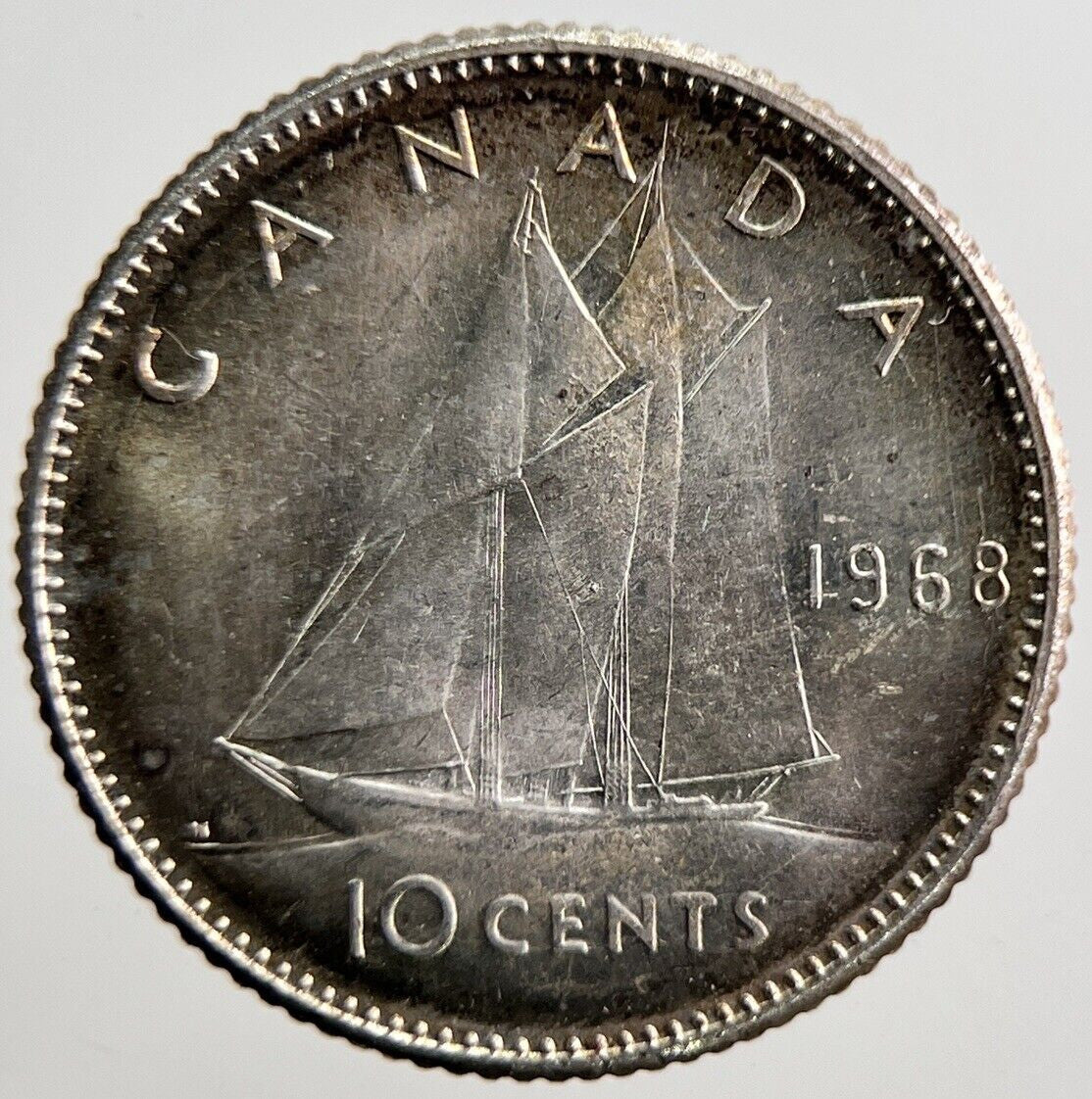 1968 Canada 10 Cents Silver Coin | Very High Grade | a3706
