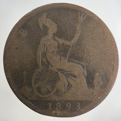 1893 Victoria One Penny Coin | Collectable Grade