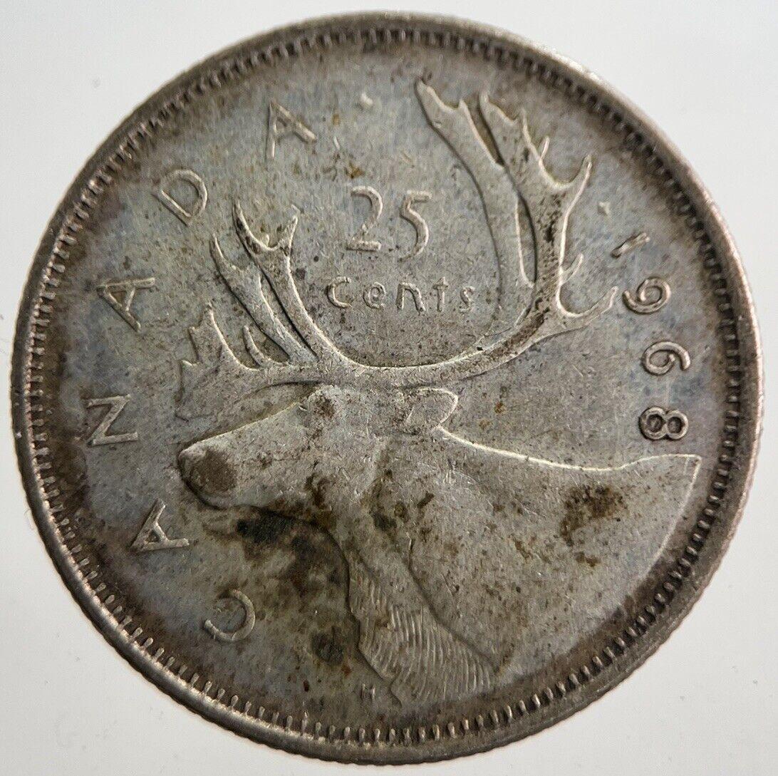 1968 Canada 25 Cents Silver Coin | Fine Collectable Grade | a7632