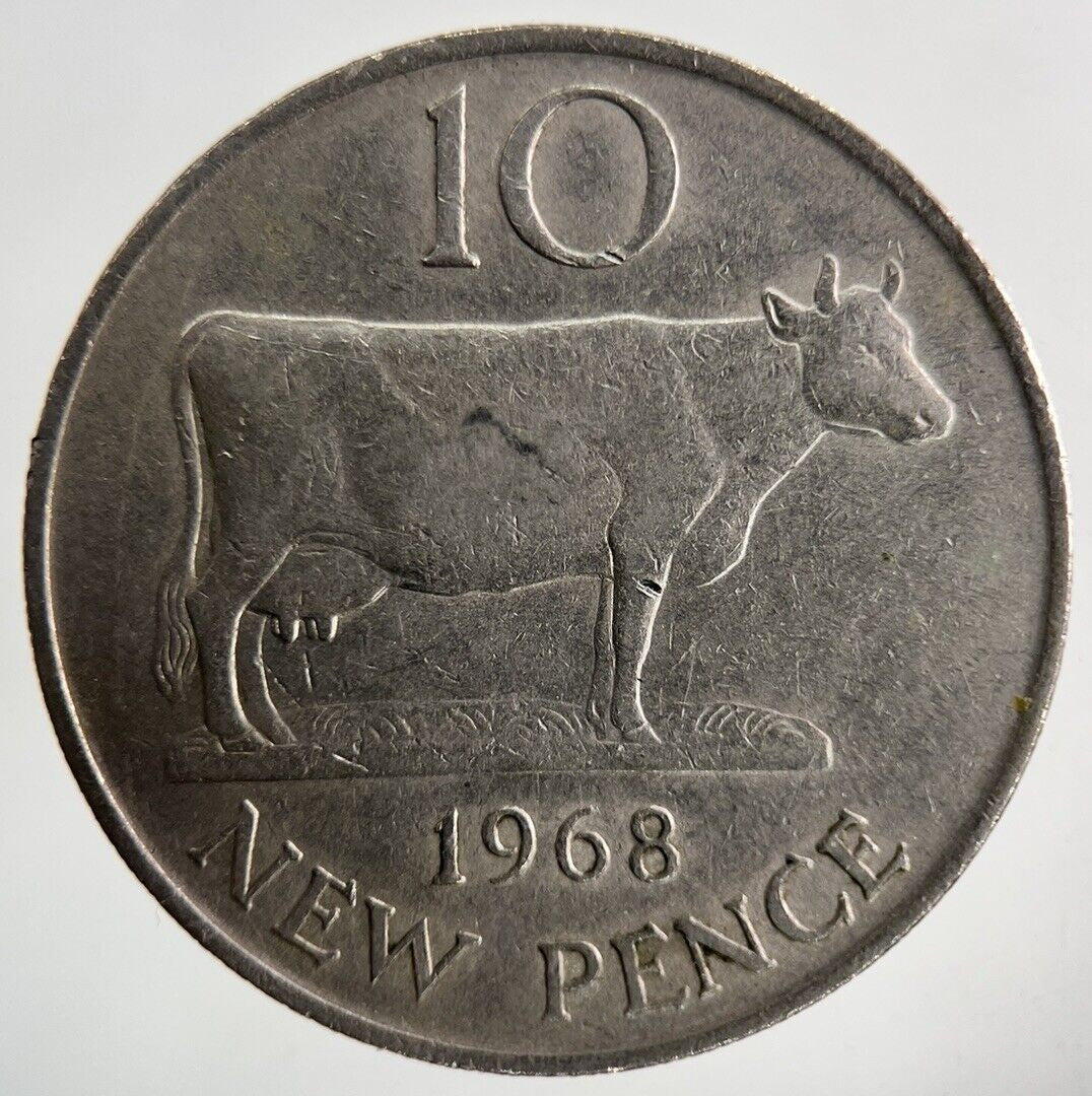 1968 Guernsey 10p Ten-Pence Coin | Fine Collectable Grade
