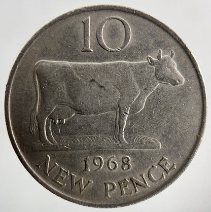 1968 Guernsey 10p Ten-Pence Coin | Fine Collectable Grade
