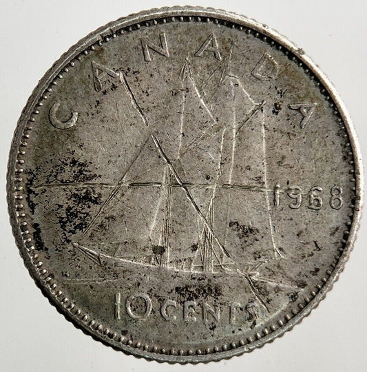 1968 Canada 10 Cents Silver Coin | Collectable Grade