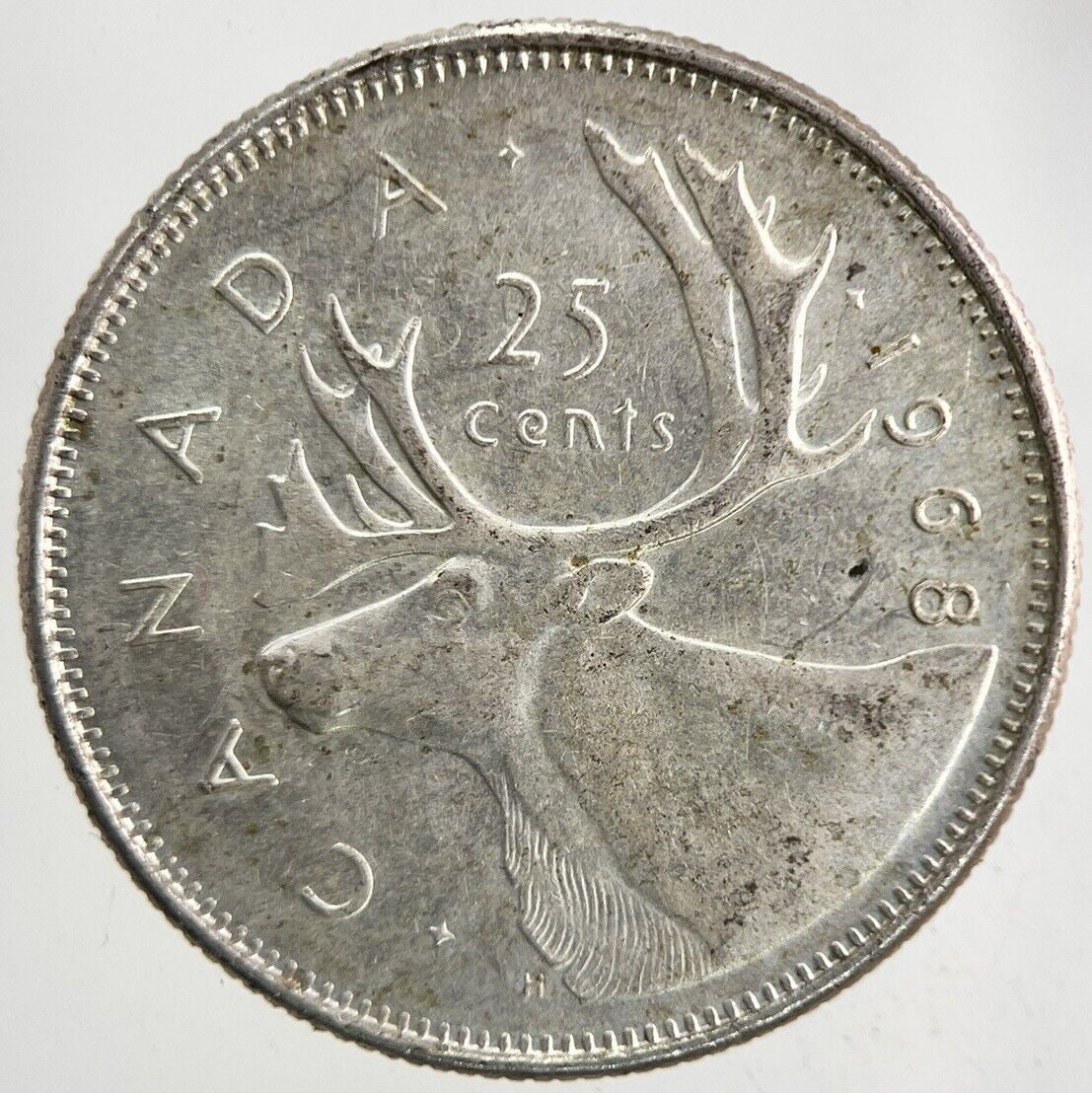 1968 Canada 25 Cents Silver Coin | Very High Grade