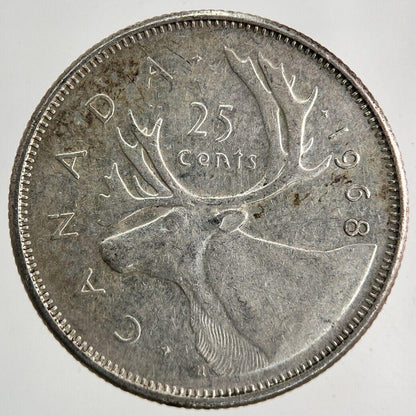 1968 Canada 25 Cents Silver Coin | Fine Collectable Grade