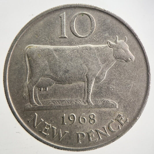 1968 Jersey 10p 10 Ten-Pence Coin | Very High Grade | a4906