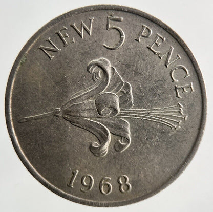 1968 Guernsey 5p Five-Pence Coin | Fine Collectable Grade
