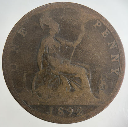 1892 Victoria One Penny Coin | Collectable Grade
