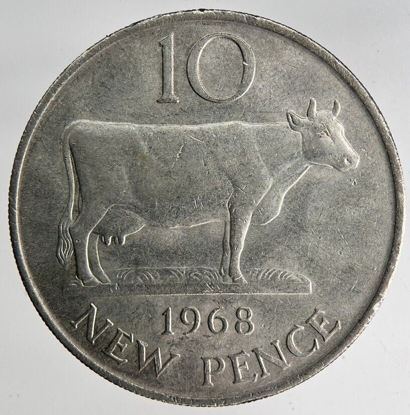 1968 Guernsey 10p Ten-Pence Coin | Fine Collectable Grade