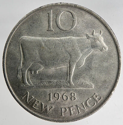 1968 Guernsey 10p Ten-Pence Coin | Fine Collectable Grade