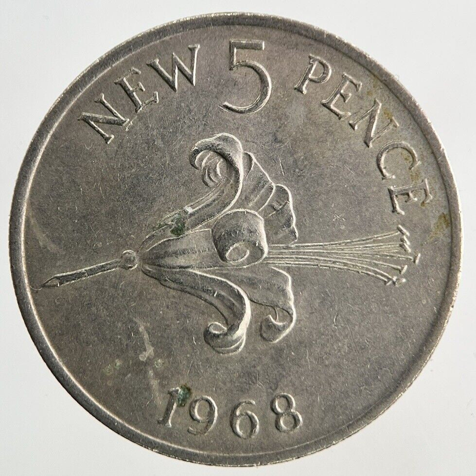 1968 Guernsey 5p Five-Pence Coin | Fine Collectable Grade