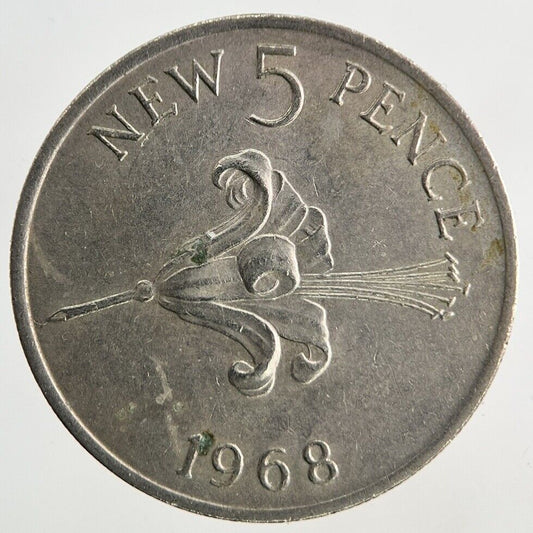 1968 Guernsey 5p Five-Pence Coin | Fine Collectable Grade