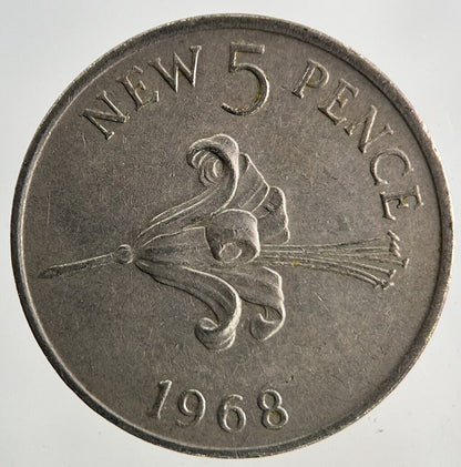 1968 Guernsey 5p Five-Pence Coin | Fine Collectable Grade