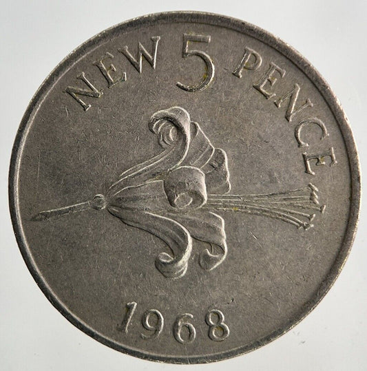 1968 Guernsey 5p Five-Pence Coin | Fine Collectable Grade