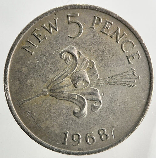 1968 Guernsey 5p Five-Pence Coin | Fine Collectable Grade
