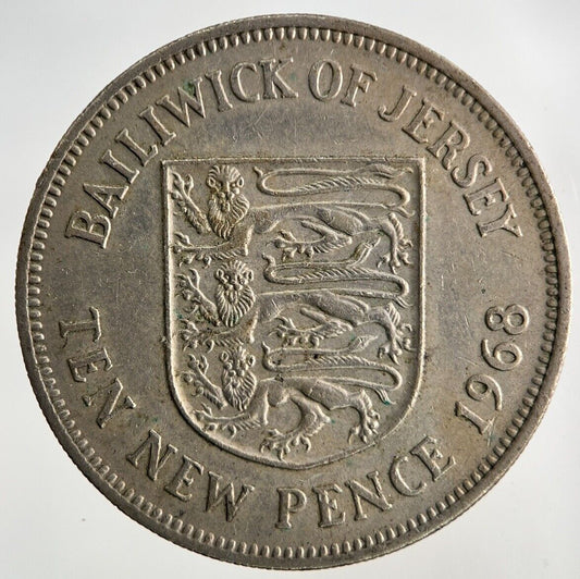1968 Jersey 10p Ten-Pence Coin | Fine Collectable Grade