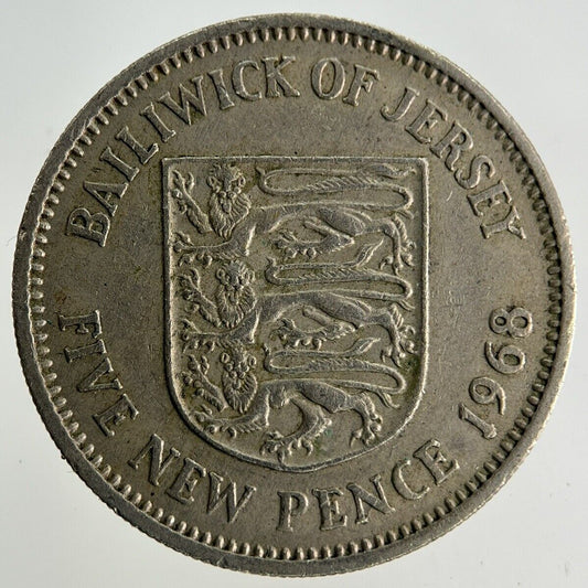 1968 Jersey 5p Five-Pence Coin | Fine Collectable Grade