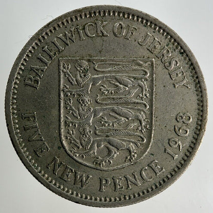 1968 Jersey 5p Five-Pence Coin | Fine Collectable Grade
