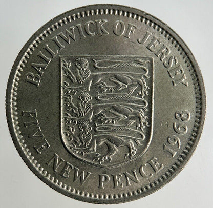 1968 Jersey 5p Five-Pence Coin | Fine Collectable Grade