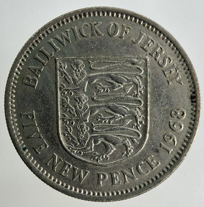 1968 Jersey 5p Five-Pence Coin | Fine Collectable Grade