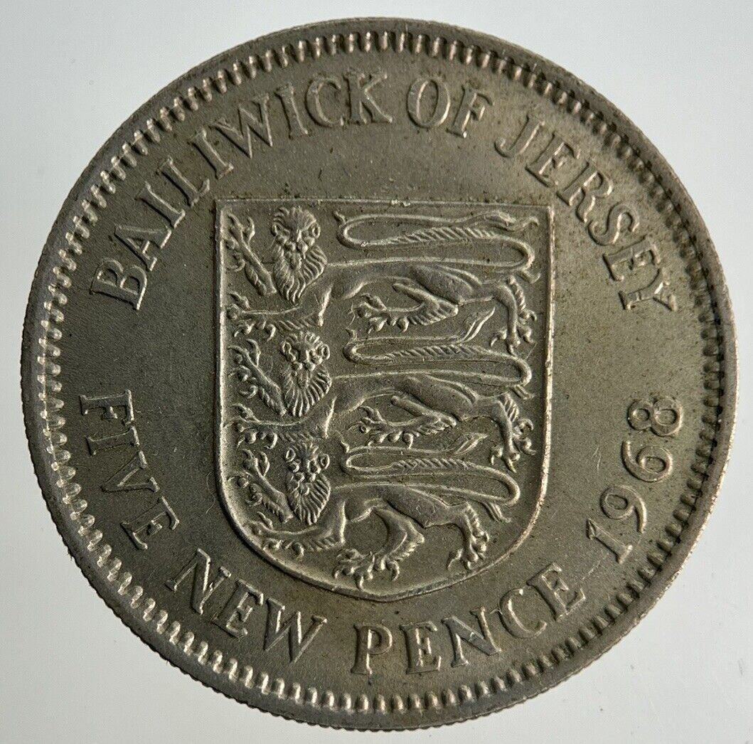 1968 Jersey 5p Five-Pence Coin | Fine Collectable Grade