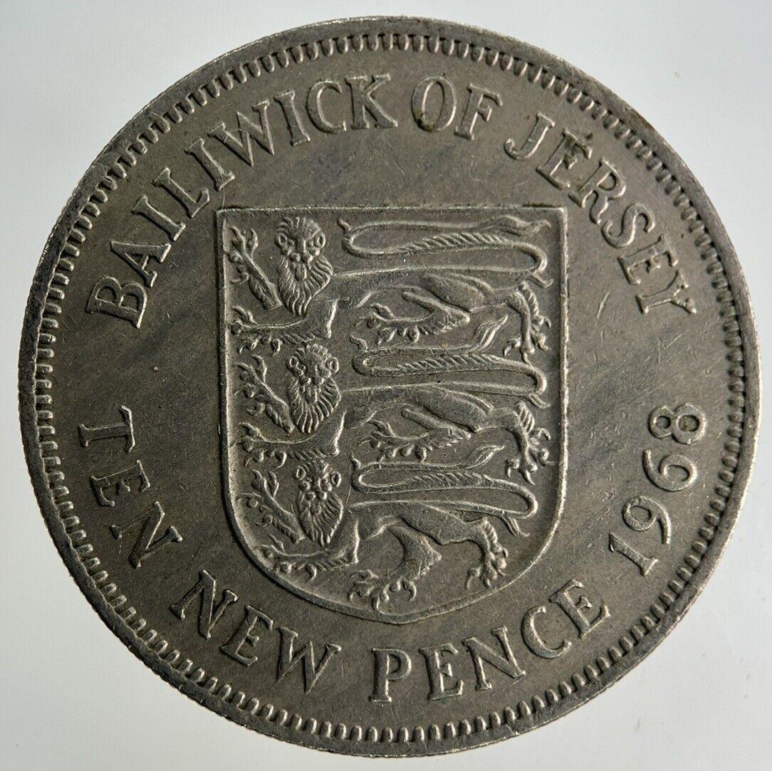 1968 Jersey 10p Ten-Pence Coin | Fine Collectable Grade